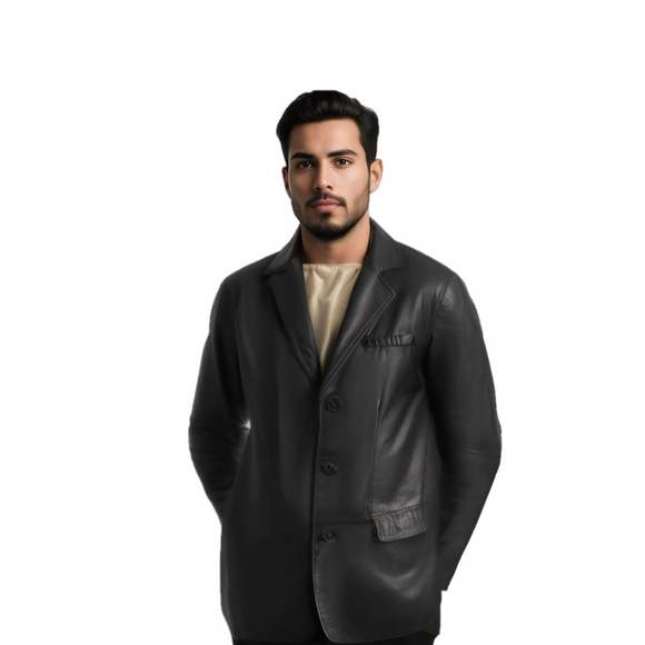 Adler genuine black leather coat size 42 - Picture 1 of 9